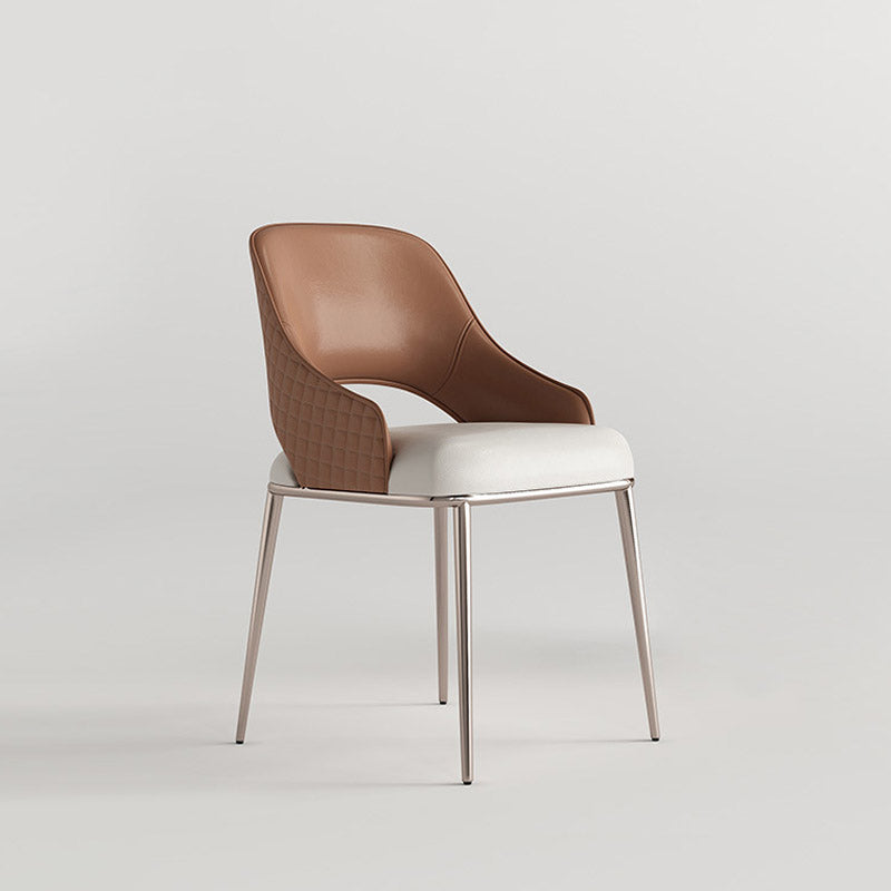 Silla de brazo contemporáneo metal silla de comedor abierta para el hogar para el hogar