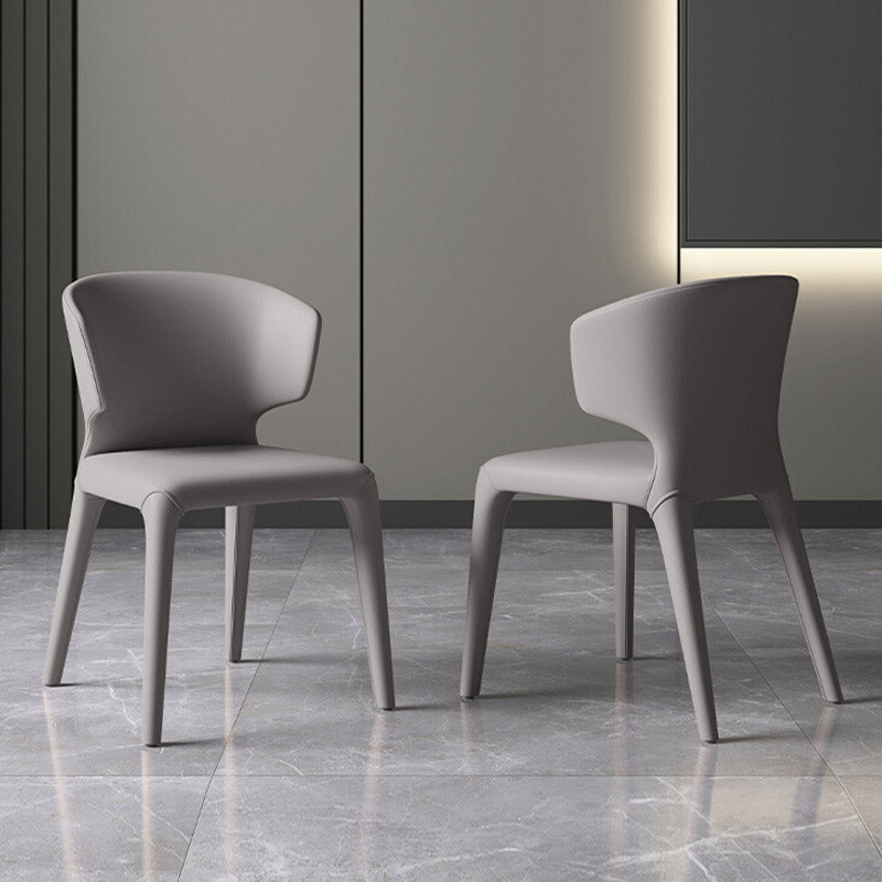 Moderne armstoel Faux Leather Solid Achter Dining Room -stoel voor binnen