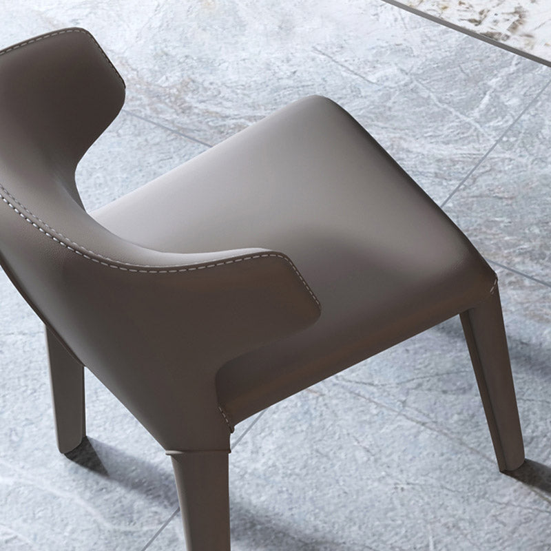 Moderne armstoel Faux Leather Solid Achter Dining Room -stoel voor binnen