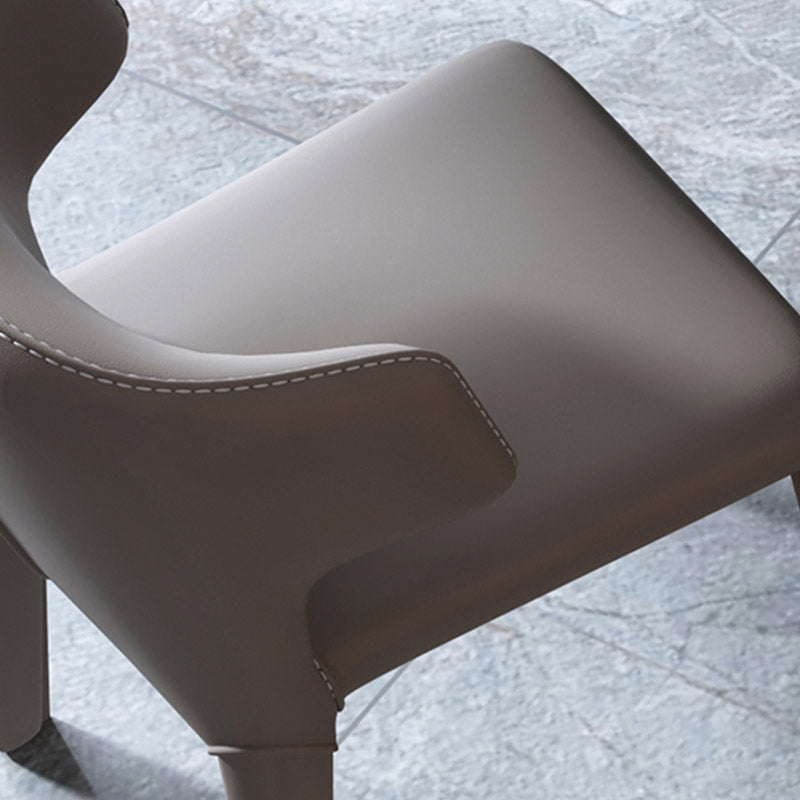 Moderne armstoel Faux Leather Solid Achter Dining Room -stoel voor binnen