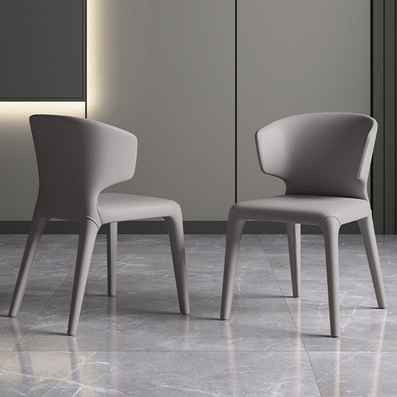 Moderne armstoel Faux Leather Solid Achter Dining Room -stoel voor binnen