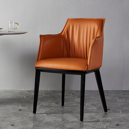 Moderne stijl armstoel faux lederen stevige achterste eetkamerstoel voor binnen
