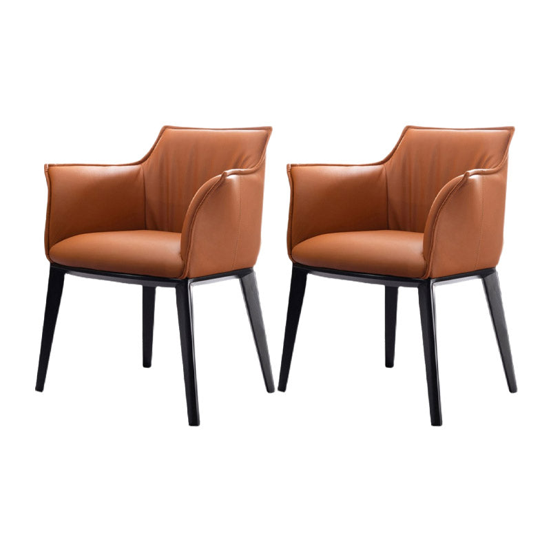 Moderne stijl armstoel faux lederen stevige achterste eetkamerstoel voor binnen