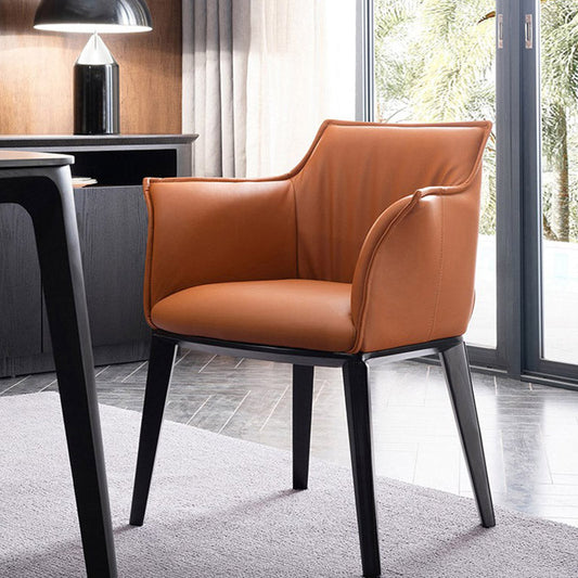 Sedia a braccio in stile moderno in vena sedia per sala da pranzo solida per interno