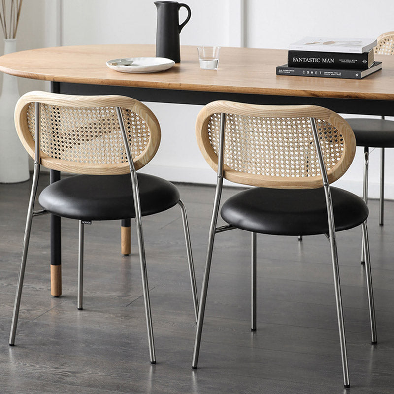 Chaise latéral en faux cuir nordique