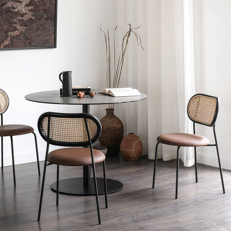 Silla lateral de cuero sintética silla lateral abierta nórdica para casa para casa