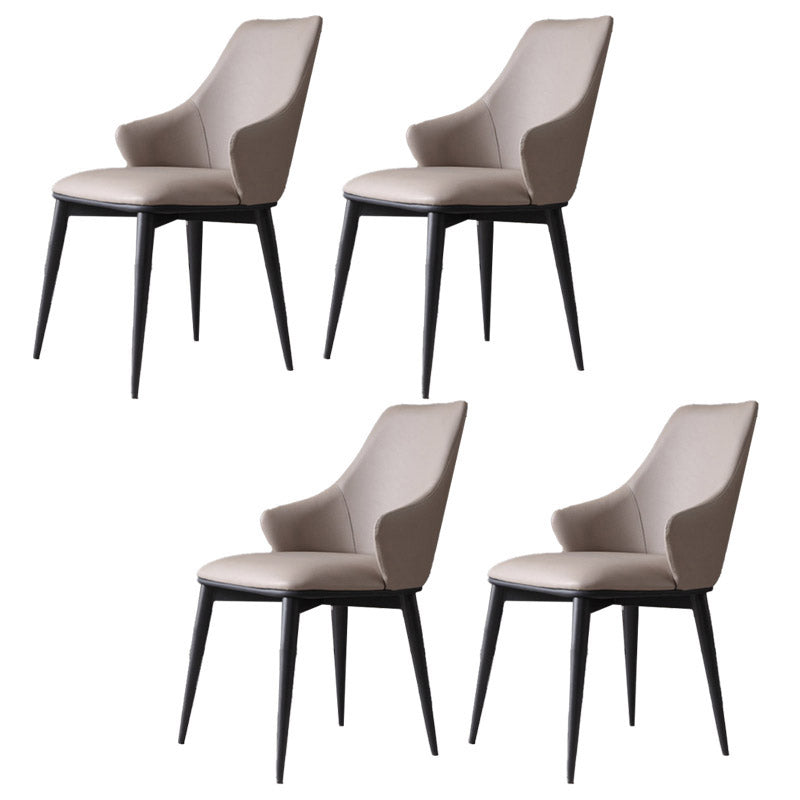Industrial Style Arm Chair Metal Solid Back Dining Room Chair for Home Grey 4 Piece Set Clearhalo 'Dining Chairs' 'Dining Tables & Seating' 'dining_chair' 'furn' 'furn_dining_chair' 'Furniture' 'Kitchen & Dining Furniture' 6770549