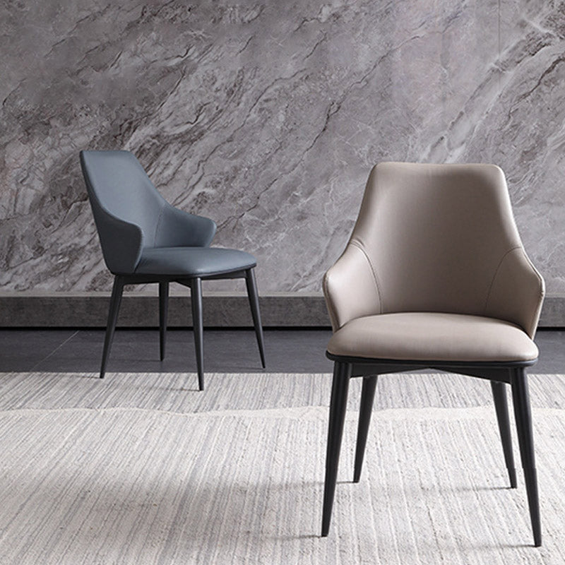 Industrial Style Arm Chair Metal Solid Back Dining Room Chair for Home Clearhalo 'Dining Chairs' 'Dining Tables & Seating' 'dining_chair' 'furn' 'furn_dining_chair' 'Furniture' 'Kitchen & Dining Furniture' 6770564