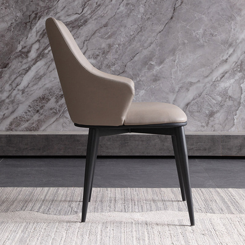 Industrial Style Arm Chair Metal Solid Back Dining Room Chair for Home Clearhalo 'Dining Chairs' 'Dining Tables & Seating' 'dining_chair' 'furn' 'furn_dining_chair' 'Furniture' 'Kitchen & Dining Furniture' 6770566