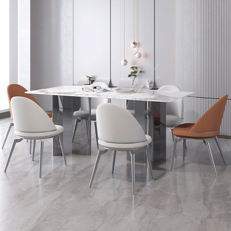 Glam Style Side Chair Metal Solid Back Dining Room Chair for Indoor Clearhalo 'Dining Chairs' 'Dining Tables & Seating' 'dining_chair' 'furn' 'furn_dining_chair' 'Furniture' 'Kitchen & Dining Furniture' 6770578