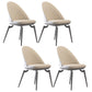 Glam Style Side Chair Metal Solid Back Dining Room Chair for Indoor Off-White 4 Piece Set Clearhalo 'Dining Chairs' 'Dining Tables & Seating' 'dining_chair' 'furn' 'furn_dining_chair' 'Furniture' 'Kitchen & Dining Furniture' 6770581