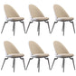Glam Style Side Chair Metal Solid Back Dining Room Chair for Indoor Off-White 6 Piece Set Clearhalo 'Dining Chairs' 'Dining Tables & Seating' 'dining_chair' 'furn' 'furn_dining_chair' 'Furniture' 'Kitchen & Dining Furniture' 6770583