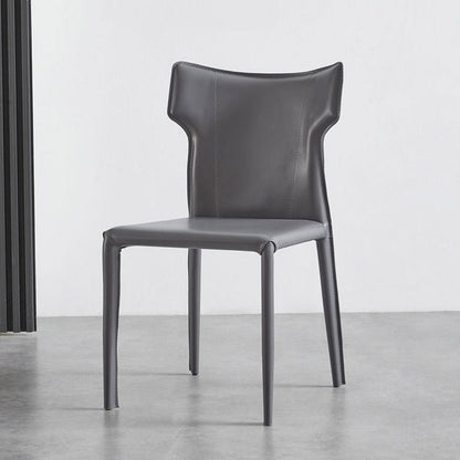 Faux Leather Dining Chairs Wingback Parsons Chair for Kitchen