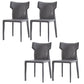 Faux Leather Dining Chairs Wingback Parsons Chair for Kitchen