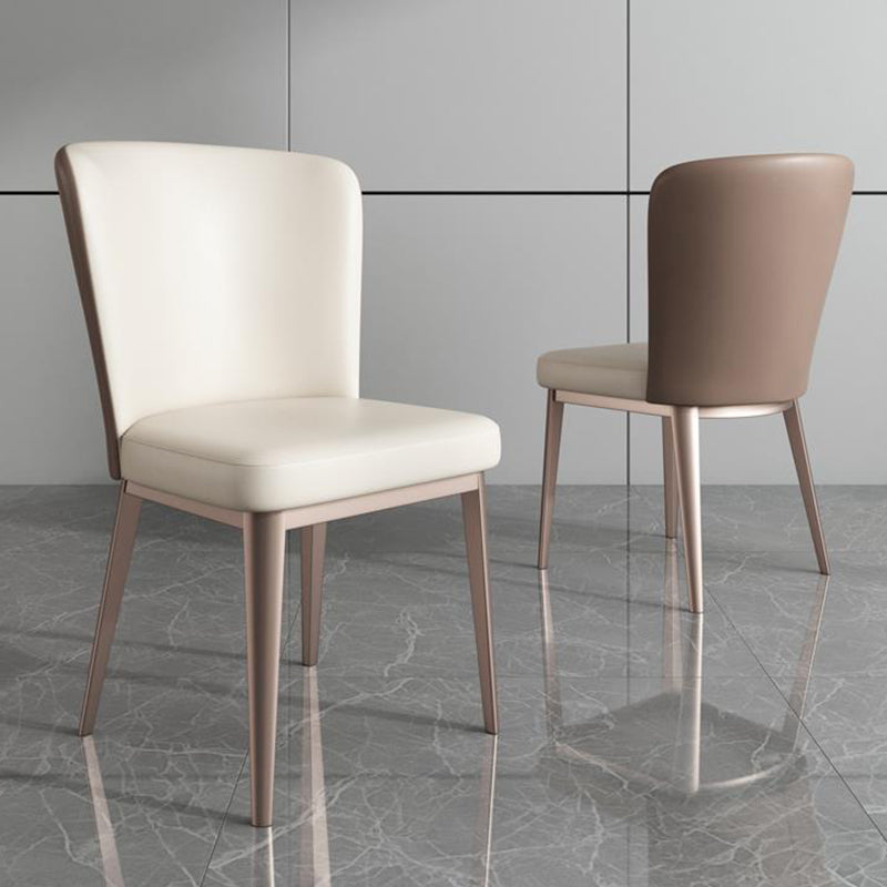 Modern Side Chair Metal Solid Back Dining Room Chair for Kitchen Clearhalo 'Dining Chairs' 'Dining Tables & Seating' 'dining_chair' 'furn' 'furn_dining_chair' 'Furniture' 'Kitchen & Dining Furniture' 6770640