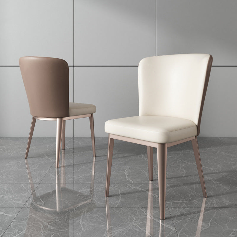 Modern Side Chair Metal Solid Back Dining Room Chair for Kitchen Clearhalo 'Dining Chairs' 'Dining Tables & Seating' 'dining_chair' 'furn' 'furn_dining_chair' 'Furniture' 'Kitchen & Dining Furniture' 6770644