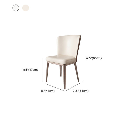 Modern Side Chair Metal Solid Back Dining Room Chair for Kitchen