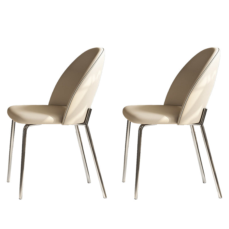 Moderne zijstoel open rug metalen eetkamerstoel voor keuken