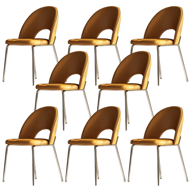 Moderne zijstoel open rug metalen eetkamerstoel voor keuken