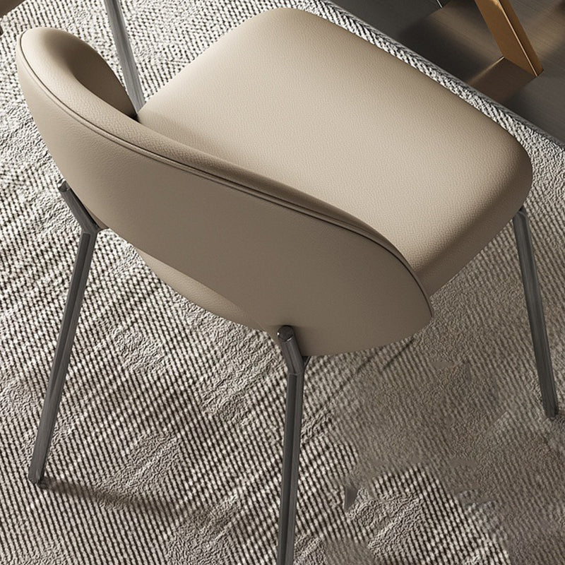 Moderne zijstoel open rug metalen eetkamerstoel voor keuken