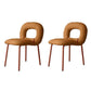 Modern Style Side Chair Metal Open Back Dining Room Chair for Kitchen Brown 2 Piece Set Clearhalo 'Dining Chairs' 'Dining Tables & Seating' 'dining_chair' 'furn' 'furn_dining_chair' 'Furniture' 'Kitchen & Dining Furniture' 6770681