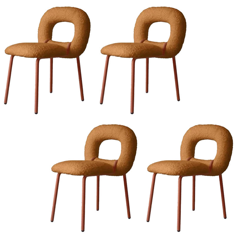 Modern Style Side Chair Metal Open Back Dining Room Chair for Kitchen Brown 4 Piece Set Clearhalo 'Dining Chairs' 'Dining Tables & Seating' 'dining_chair' 'furn' 'furn_dining_chair' 'Furniture' 'Kitchen & Dining Furniture' 6770685