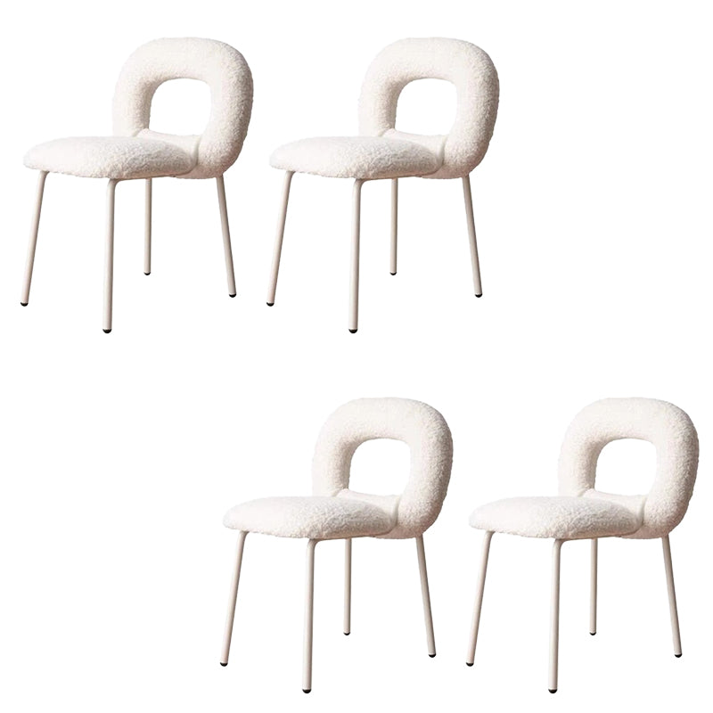 Modern Style Side Chair Metal Open Back Dining Room Chair for Kitchen White 4 Piece Set Clearhalo 'Dining Chairs' 'Dining Tables & Seating' 'dining_chair' 'furn' 'furn_dining_chair' 'Furniture' 'Kitchen & Dining Furniture' 6770687