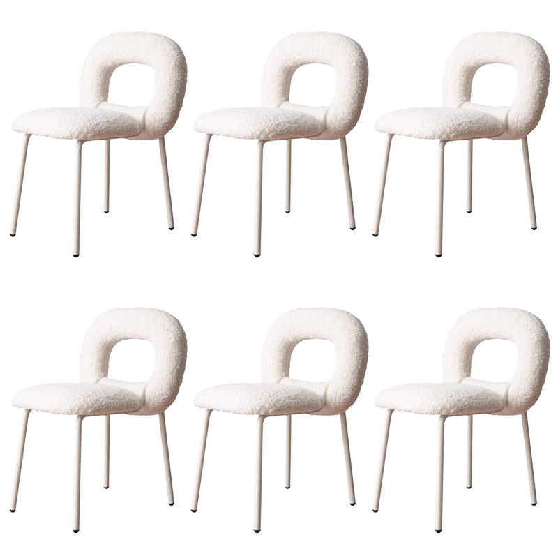 Modern Style Side Chair Metal Open Back Dining Room Chair for Kitchen White 6 Piece Set Clearhalo 'Dining Chairs' 'Dining Tables & Seating' 'dining_chair' 'furn' 'furn_dining_chair' 'Furniture' 'Kitchen & Dining Furniture' 6770691