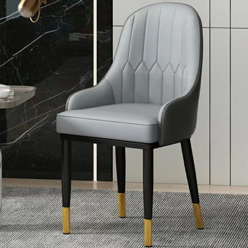 Modern Style Arm Chair Metal Solid Back Dining Chair for Kitchen Clearhalo 'Dining Chairs' 'Dining Tables & Seating' 'dining_chair' 'furn' 'furn_dining_chair' 'Furniture' 'Kitchen & Dining Furniture' 6770697