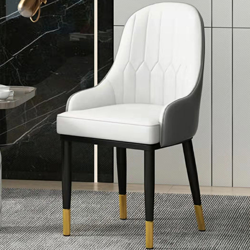Modern Style Arm Chair Metal Solid Back Dining Chair for Kitchen Clearhalo 'Dining Chairs' 'Dining Tables & Seating' 'dining_chair' 'furn' 'furn_dining_chair' 'Furniture' 'Kitchen & Dining Furniture' 6770701