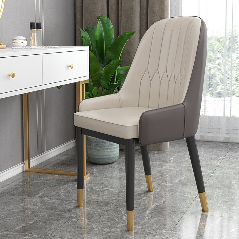 Modern Style Arm Chair Metal Solid Back Dining Chair for Kitchen Clearhalo 'Dining Chairs' 'Dining Tables & Seating' 'dining_chair' 'furn' 'furn_dining_chair' 'Furniture' 'Kitchen & Dining Furniture' 6770703