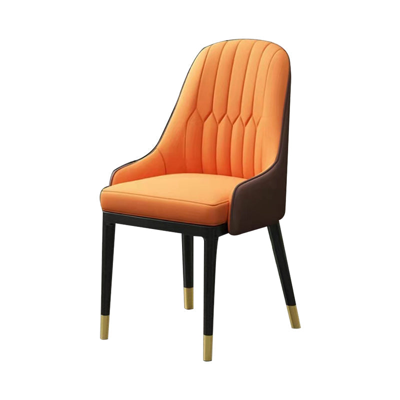 Modern Style Arm Chair Metal Solid Back Dining Chair for Kitchen Clearhalo 'Dining Chairs' 'Dining Tables & Seating' 'dining_chair' 'furn' 'furn_dining_chair' 'Furniture' 'Kitchen & Dining Furniture' 6770705