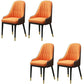 Modern Style Arm Chair Metal Solid Back Dining Chair for Kitchen Orange 4 Piece Set Clearhalo 'Dining Chairs' 'Dining Tables & Seating' 'dining_chair' 'furn' 'furn_dining_chair' 'Furniture' 'Kitchen & Dining Furniture' 6770706