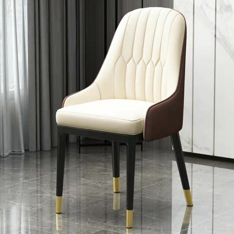 Modern Style Arm Chair Metal Solid Back Dining Chair for Kitchen Clearhalo 'Dining Chairs' 'Dining Tables & Seating' 'dining_chair' 'furn' 'furn_dining_chair' 'Furniture' 'Kitchen & Dining Furniture' 6770709