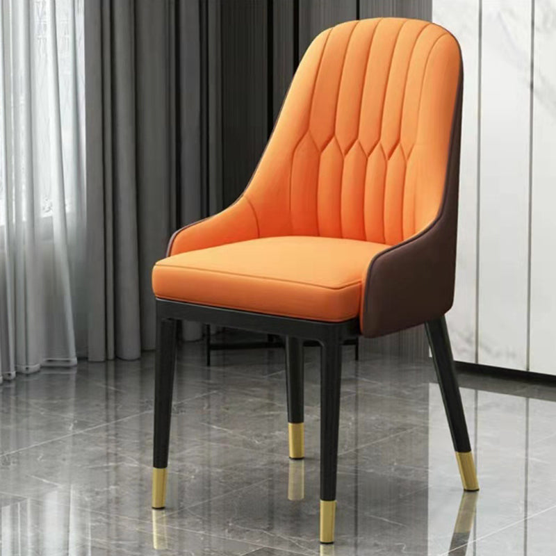 Modern Style Arm Chair Metal Solid Back Dining Chair for Kitchen Clearhalo 'Dining Chairs' 'Dining Tables & Seating' 'dining_chair' 'furn' 'furn_dining_chair' 'Furniture' 'Kitchen & Dining Furniture' 6770712