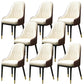 Modern Style Arm Chair Metal Solid Back Dining Chair for Kitchen Off-White 8 Piece Set Clearhalo 'Dining Chairs' 'Dining Tables & Seating' 'dining_chair' 'furn' 'furn_dining_chair' 'Furniture' 'Kitchen & Dining Furniture' 6770715