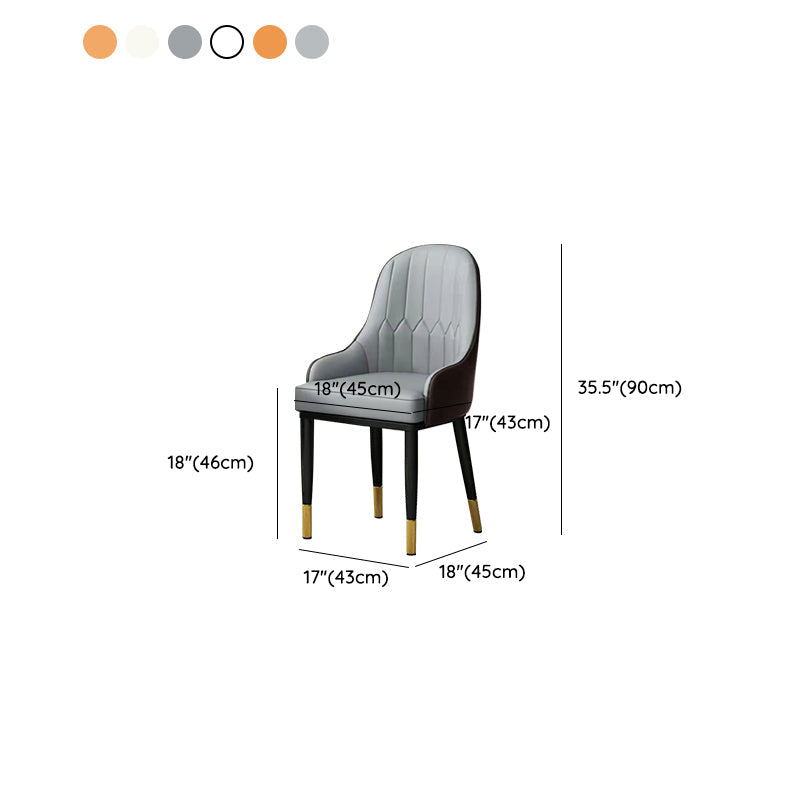 Modern Style Arm Chair Metal Solid Back Dining Chair for Kitchen Clearhalo 'Dining Chairs' 'Dining Tables & Seating' 'dining_chair' 'furn' 'furn_dining_chair' 'Furniture' 'Kitchen & Dining Furniture' 6770719