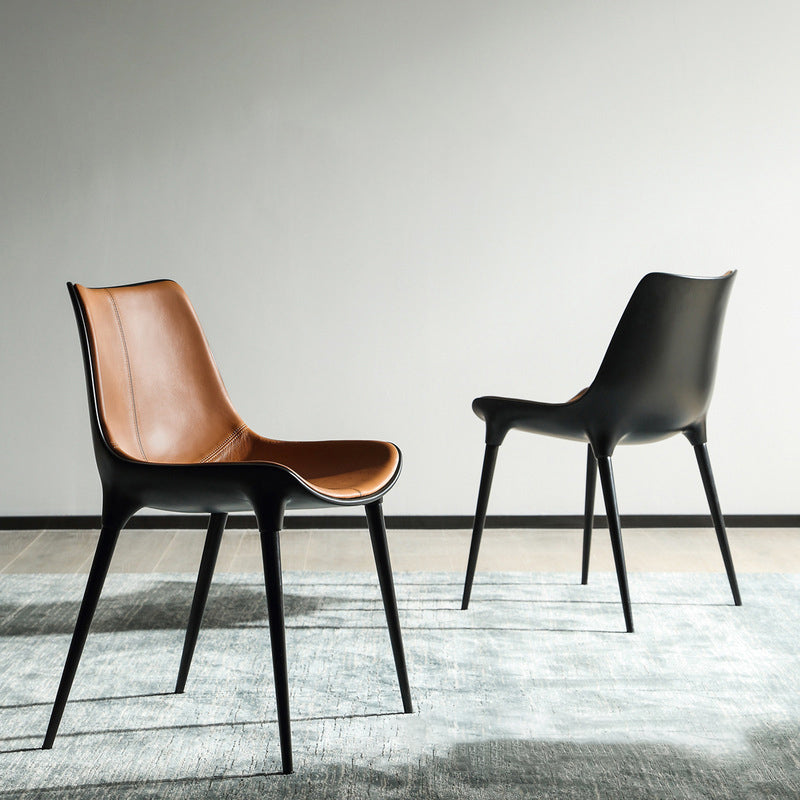 Contemporary Style Side Chair Metal Solid Back Dining Room Chair for Brasserie Clearhalo 'Dining Chairs' 'Dining Tables & Seating' 'dining_chair' 'furn' 'furn_dining_chair' 'Furniture' 'Kitchen & Dining Furniture' 6770764