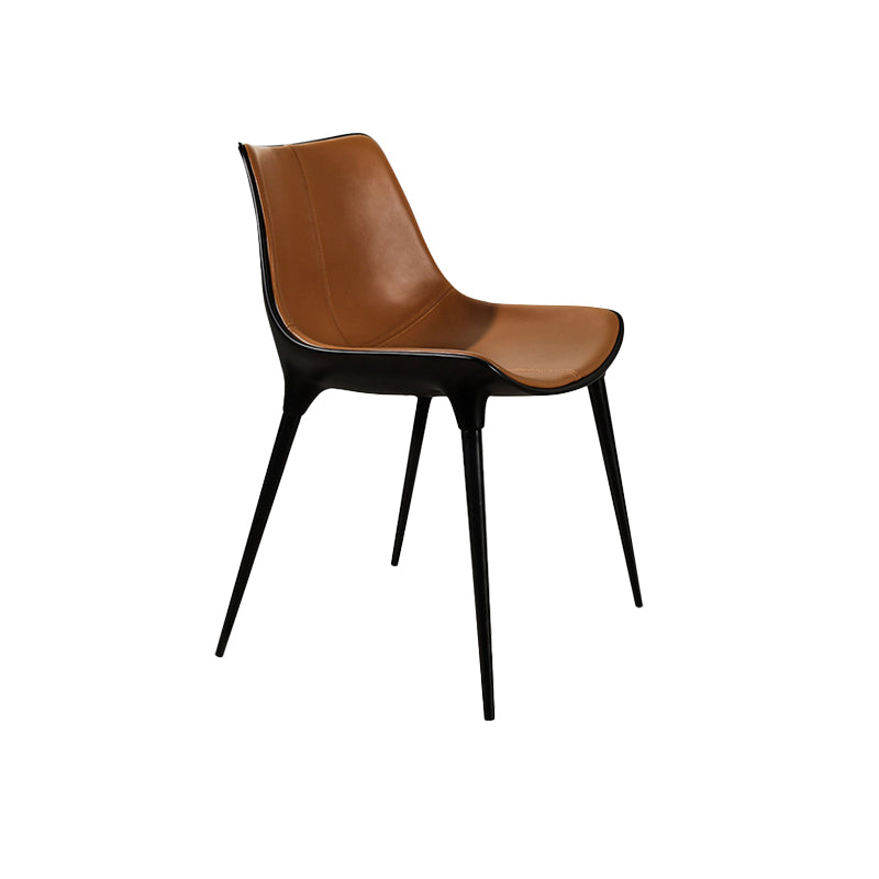 Contemporary Style Side Chair Metal Solid Back Dining Room Chair for Brasserie Clearhalo 'Dining Chairs' 'Dining Tables & Seating' 'dining_chair' 'furn' 'furn_dining_chair' 'Furniture' 'Kitchen & Dining Furniture' 6770773