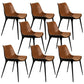 Contemporary Style Side Chair Metal Solid Back Dining Room Chair for Brasserie Orange 8 Piece Set Clearhalo 'Dining Chairs' 'Dining Tables & Seating' 'dining_chair' 'furn' 'furn_dining_chair' 'Furniture' 'Kitchen & Dining Furniture' 6770777