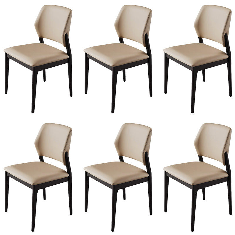 Contemporary Style Side Chair Wood Open Back Dining Room Chair for Brasserie 6 Piece Set Clearhalo 'Dining Chairs' 'Dining Tables & Seating' 'dining_chair' 'furn' 'furn_dining_chair' 'Furniture' 'Kitchen & Dining Furniture' 6770786