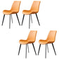 Contemporary Side Chair Metal Solid Back Dining Room Chair for Brasserie Orange-Red 4 Piece Set Clearhalo 'Dining Chairs' 'Dining Tables & Seating' 'dining_chair' 'furn' 'furn_dining_chair' 'Furniture' 'Kitchen & Dining Furniture' 6770814