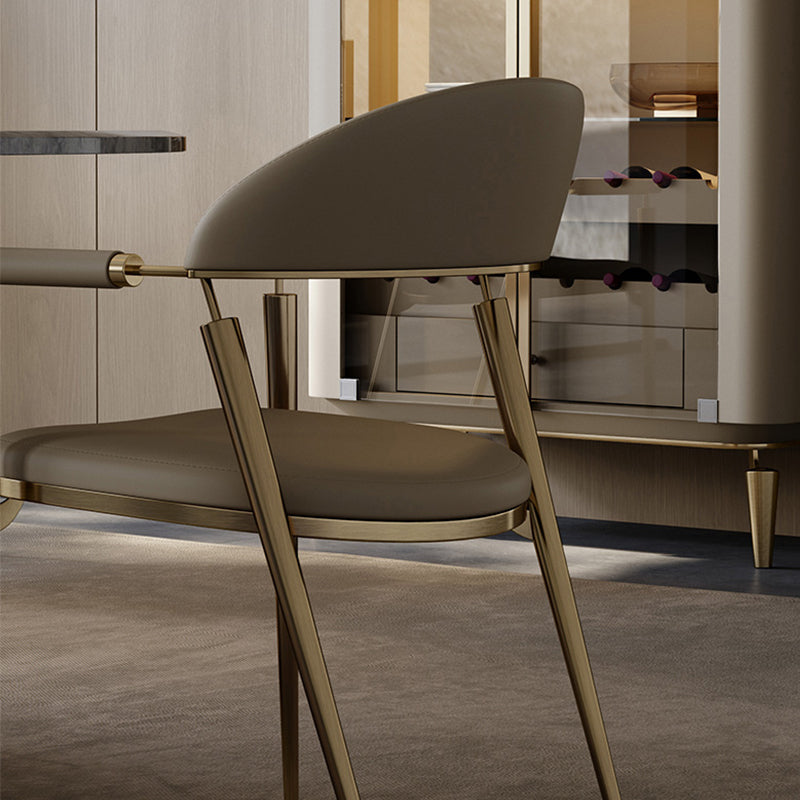 Glam Style Arm Chair Metal Open Back Dining Room Chair for Kitchen Clearhalo 'Dining Chairs' 'Dining Tables & Seating' 'dining_chair' 'furn' 'furn_dining_chair' 'Furniture' 'Kitchen & Dining Furniture' 6770845