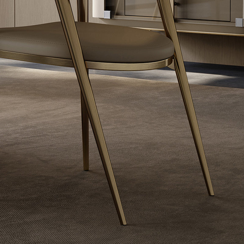Glam Style Arm Chair Metal Open Back Dining Room Chair for Kitchen Clearhalo 'Dining Chairs' 'Dining Tables & Seating' 'dining_chair' 'furn' 'furn_dining_chair' 'Furniture' 'Kitchen & Dining Furniture' 6770847