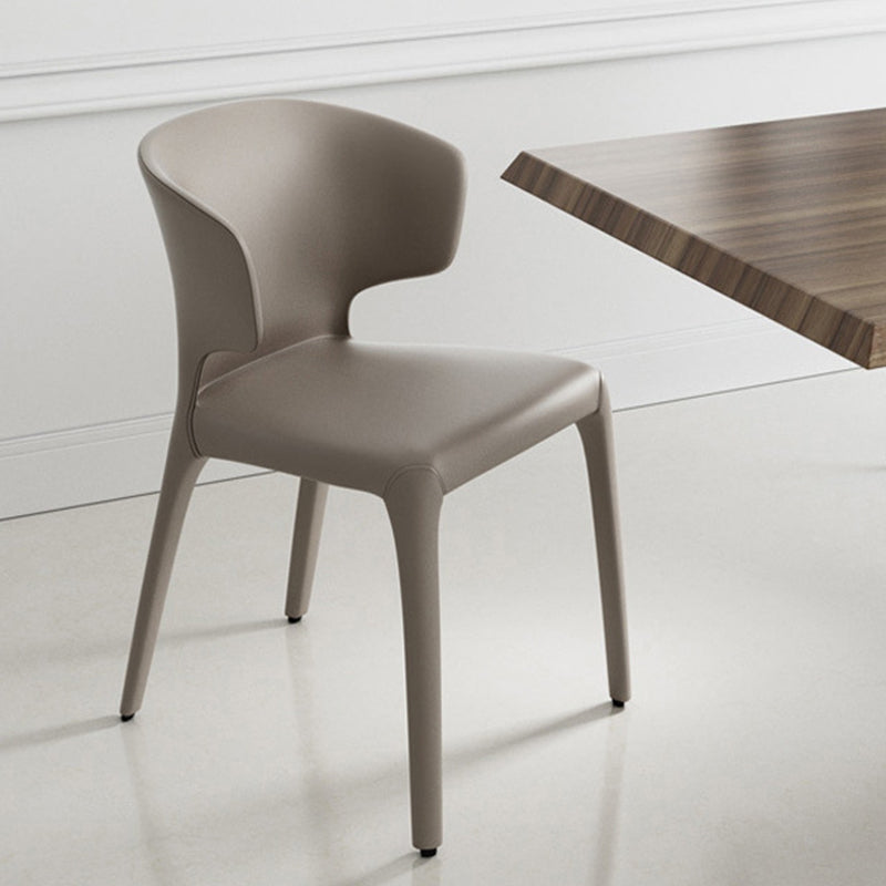 Sillas de comedor de cuero modernas y falsas silla de comedor parsons de ala