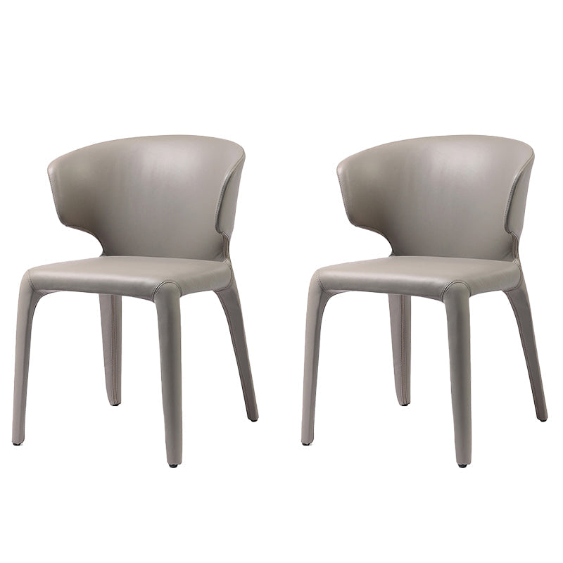 Sillas de comedor de cuero modernas y falsas silla de comedor parsons de ala