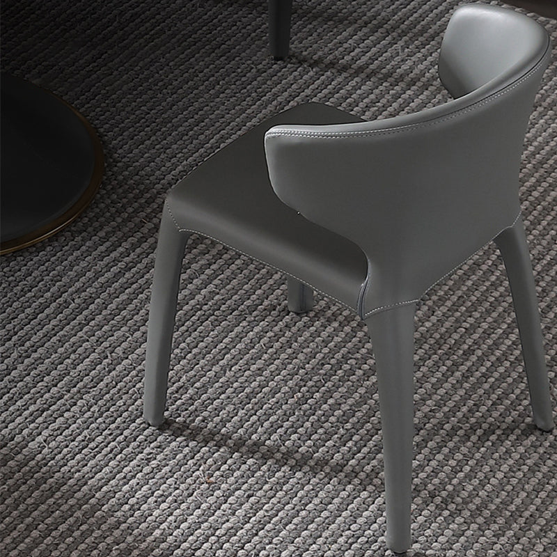 Sillas de comedor de cuero modernas y falsas silla de comedor parsons de ala