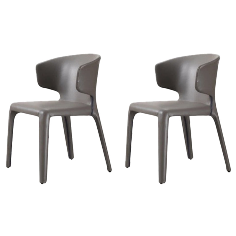 Sillas de comedor de cuero modernas y falsas silla de comedor parsons de ala