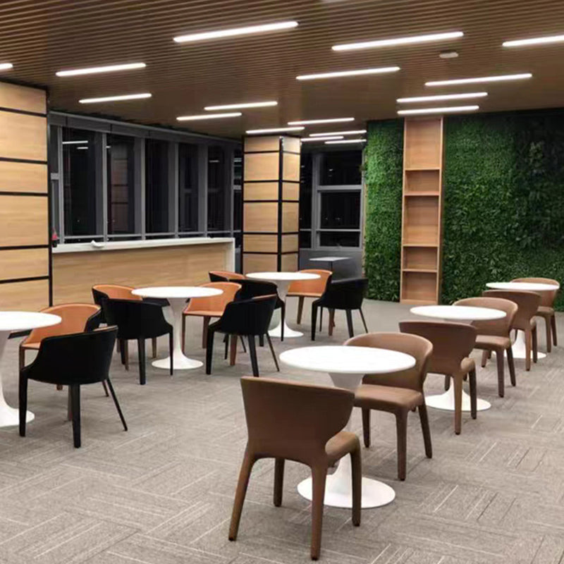 Sillas de comedor de cuero modernas y falsas silla de comedor parsons de ala