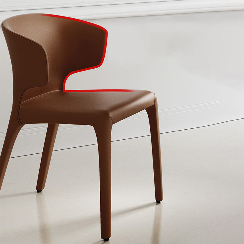 Sillas de comedor de cuero modernas y falsas silla de comedor parsons de ala